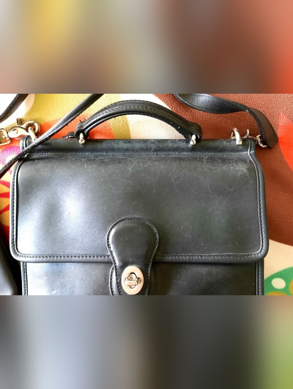 Coach Vintage Crossbody Willis 9927 and Tango 9049 2-for-1 Black Leather Purses - Picture 2 of 9